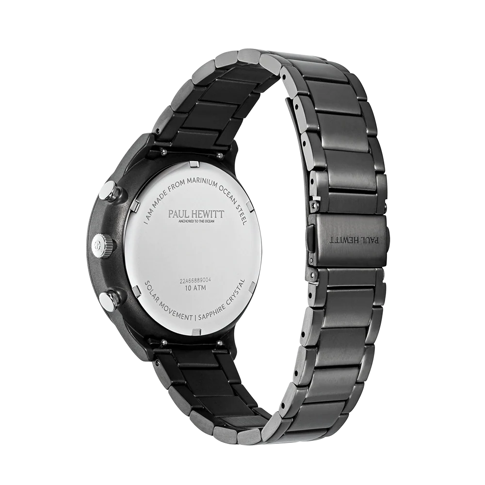 Chrono Uhr Gun Metal Weiß - Image 5