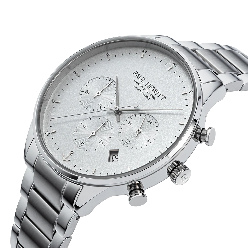 Chrono Uhr Silber Weiß - Image 3