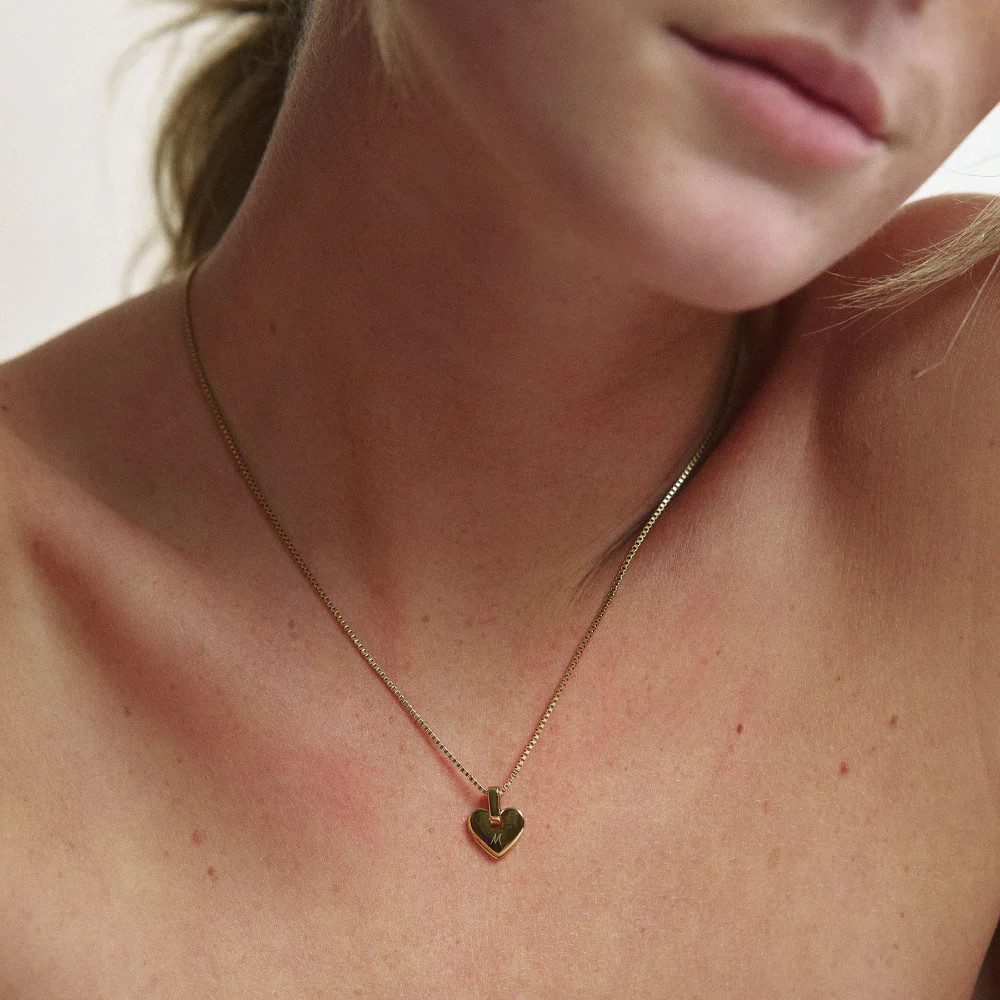 Engravable Heart Pendant Gold - Image 3