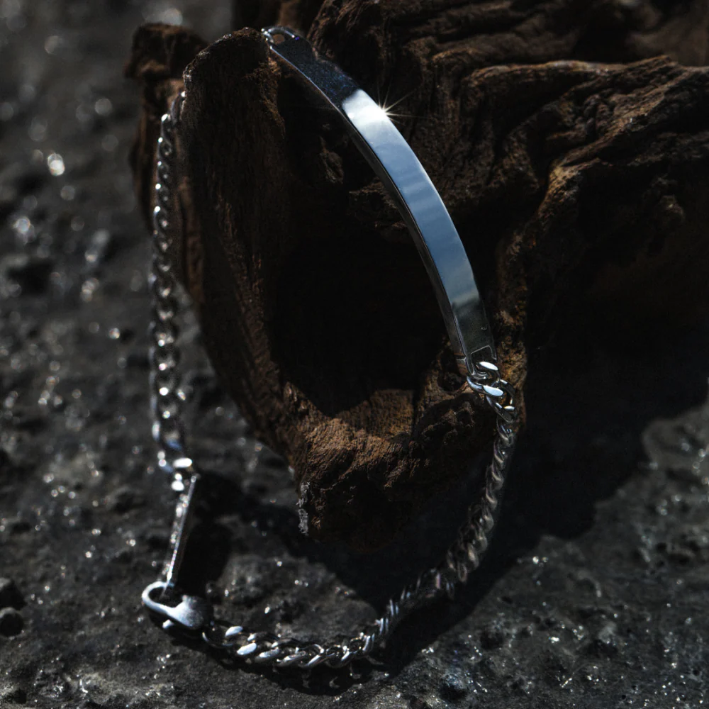 Men's Engravable ID Armkette Silber - Image 11