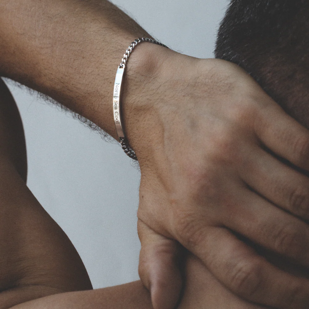 Men's Engravable ID Armkette Silber - Image 4
