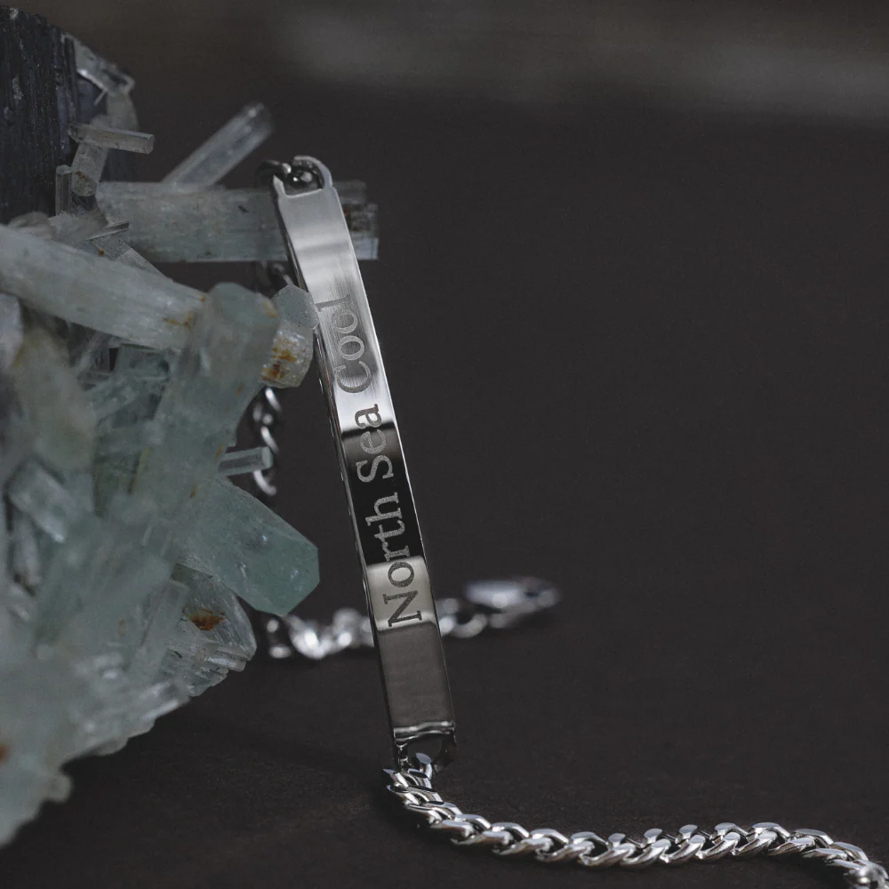 Men's Engravable ID Armkette Silber - Image 5