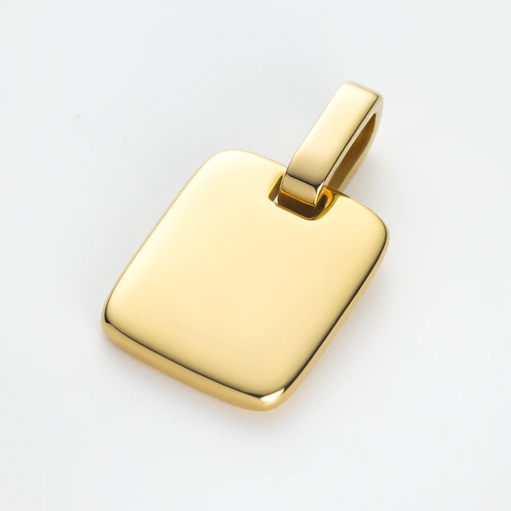 Engravable Plate Pendant Gold - Image 4