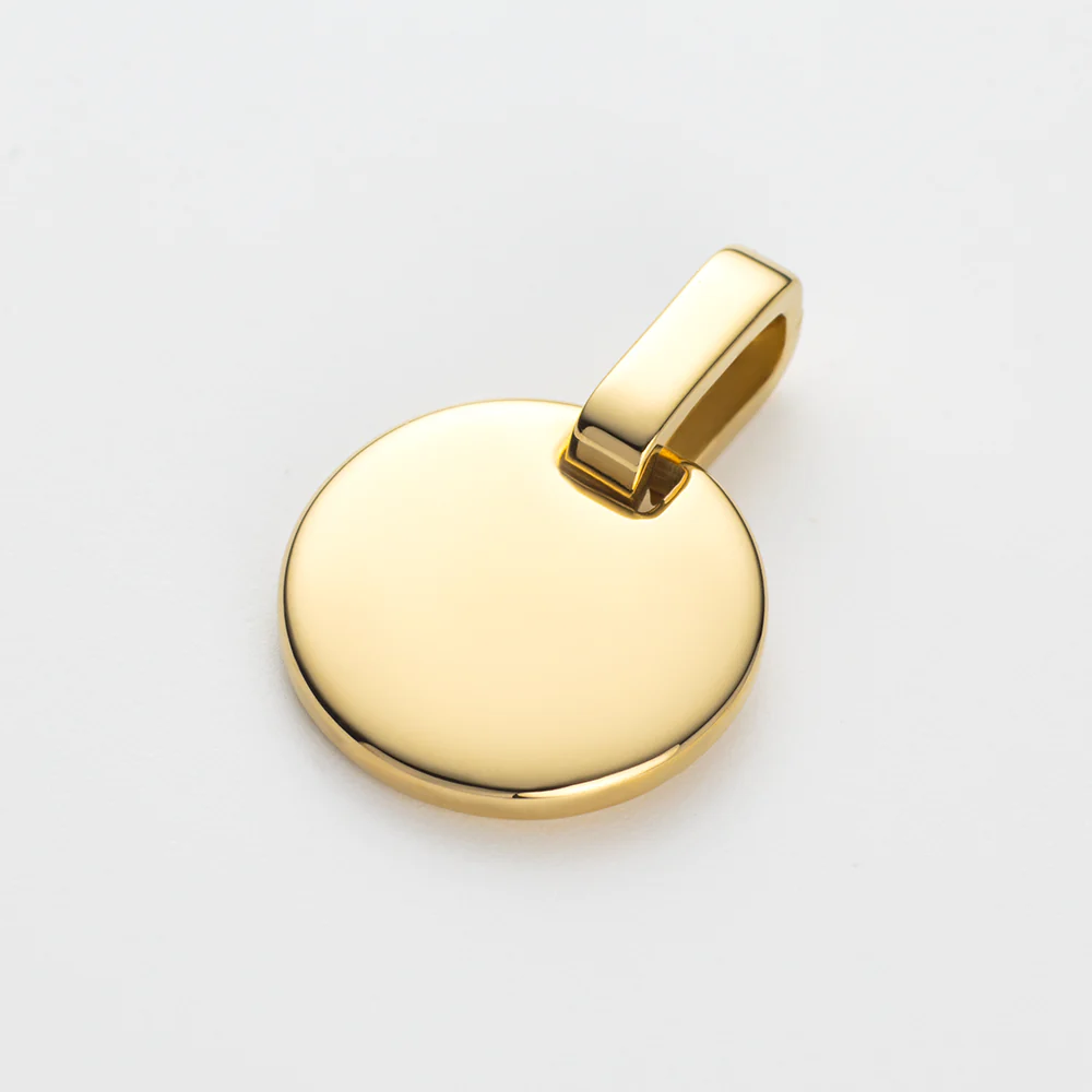 Engravable Round Pendant Gold - Image 5