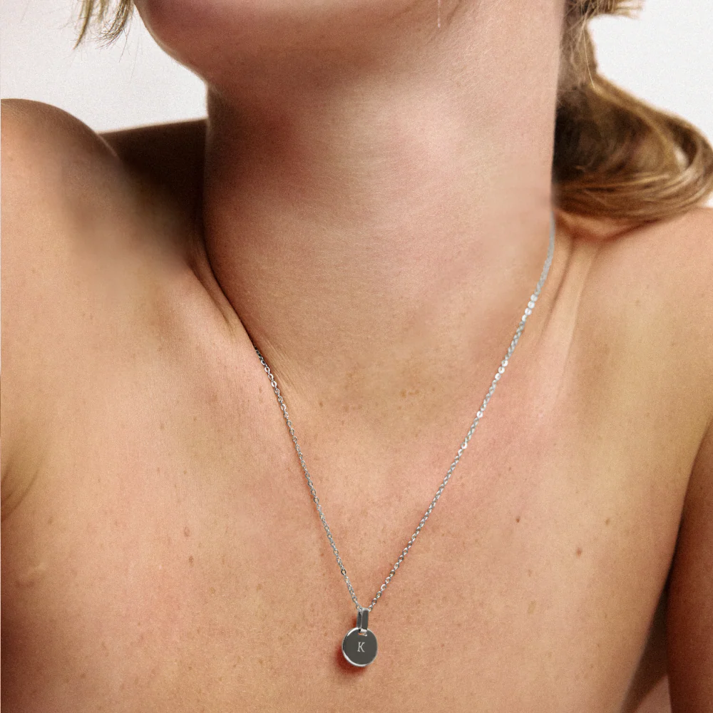 Engravable Round Pendant Silber - Image 3