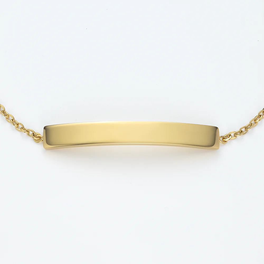 Engravable Slim Bar Armkette Gold - Image 3