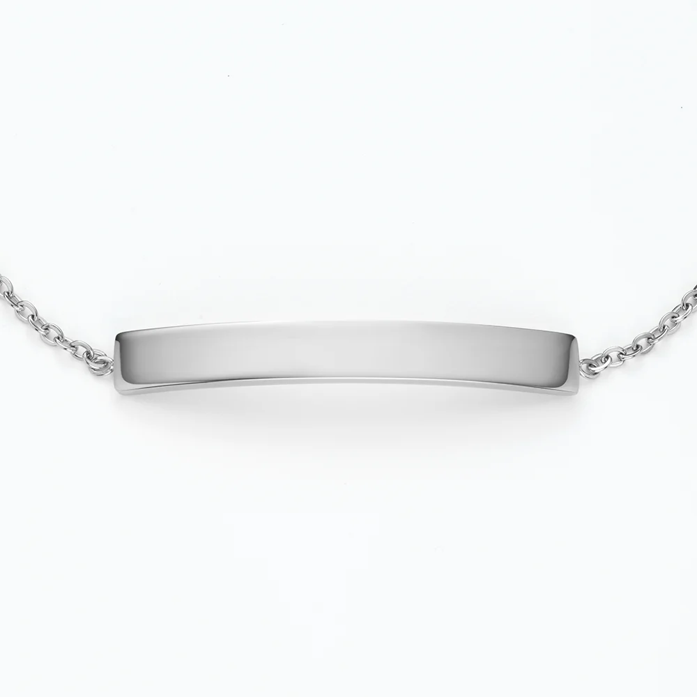 Engravable Slim Bar Armkette Silber - Image 3