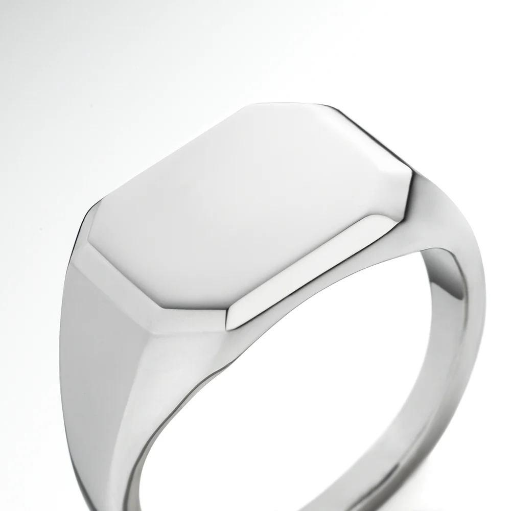 Men's Octagonal Signet Ring Silber - Image 4