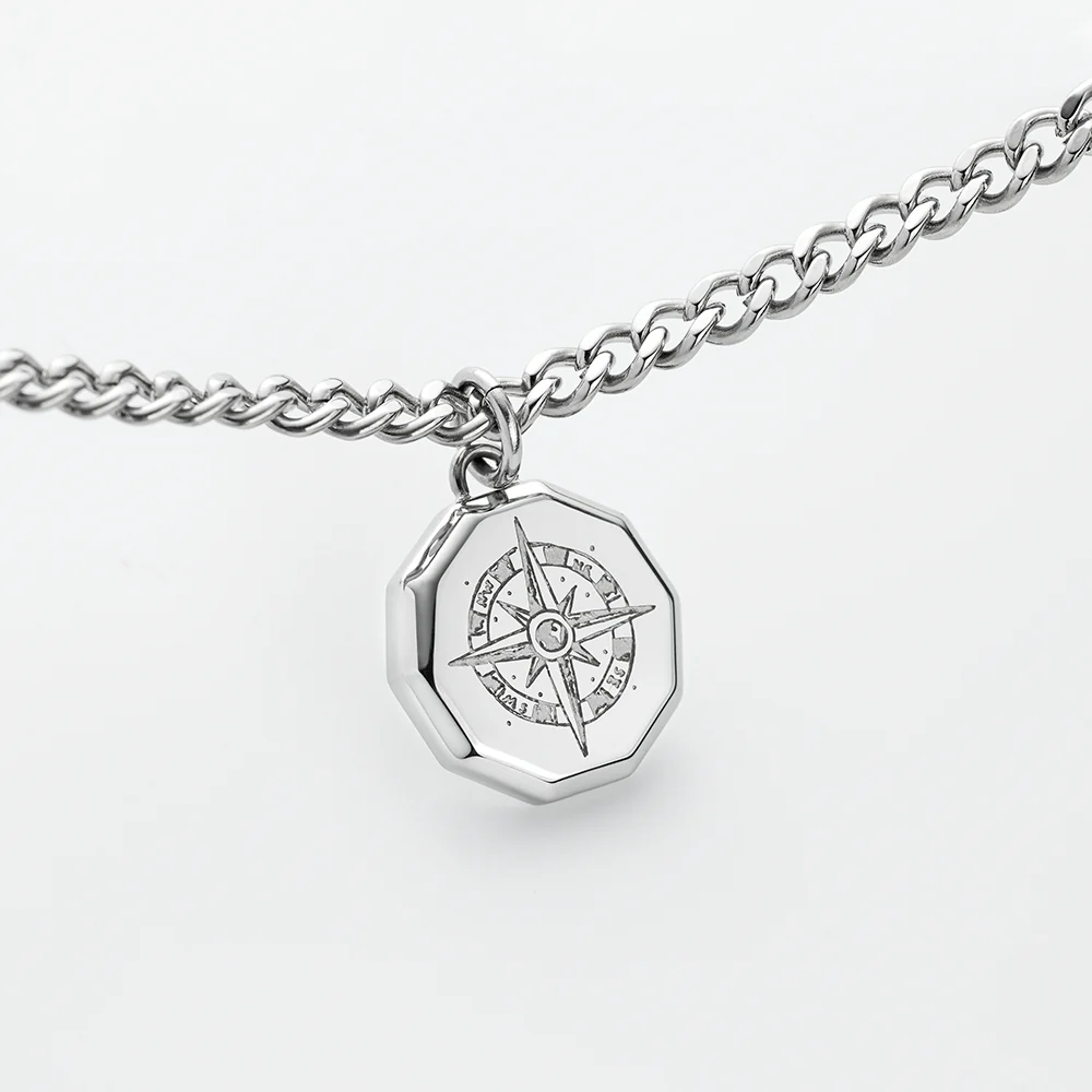 Men's Windrose III Halskette Silber - Image 3