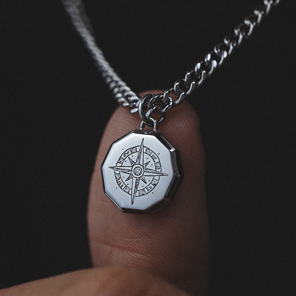 Men's Windrose III Halskette Silber - Image 4