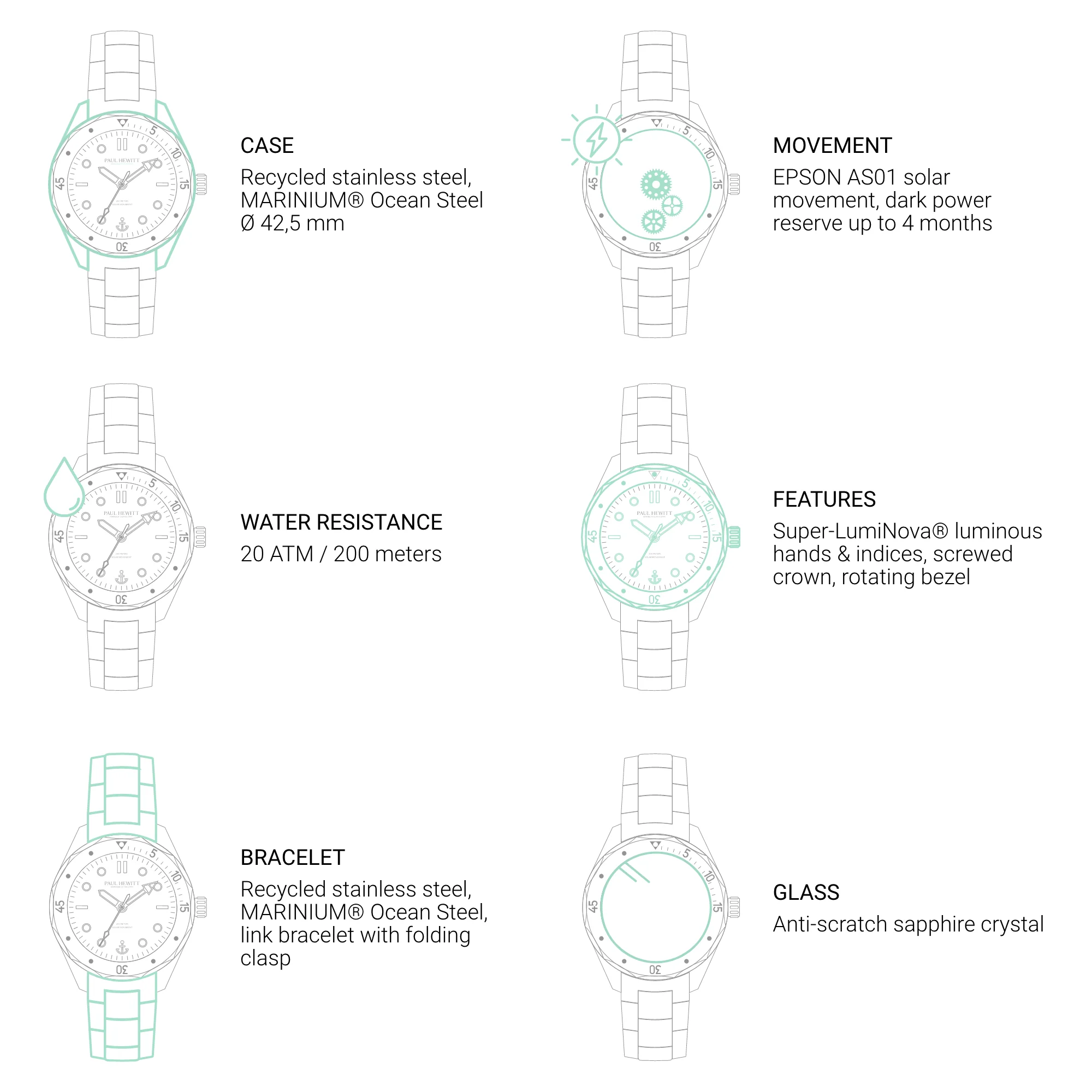 Ocean Diver Uhr Silber Weiß - Image 6