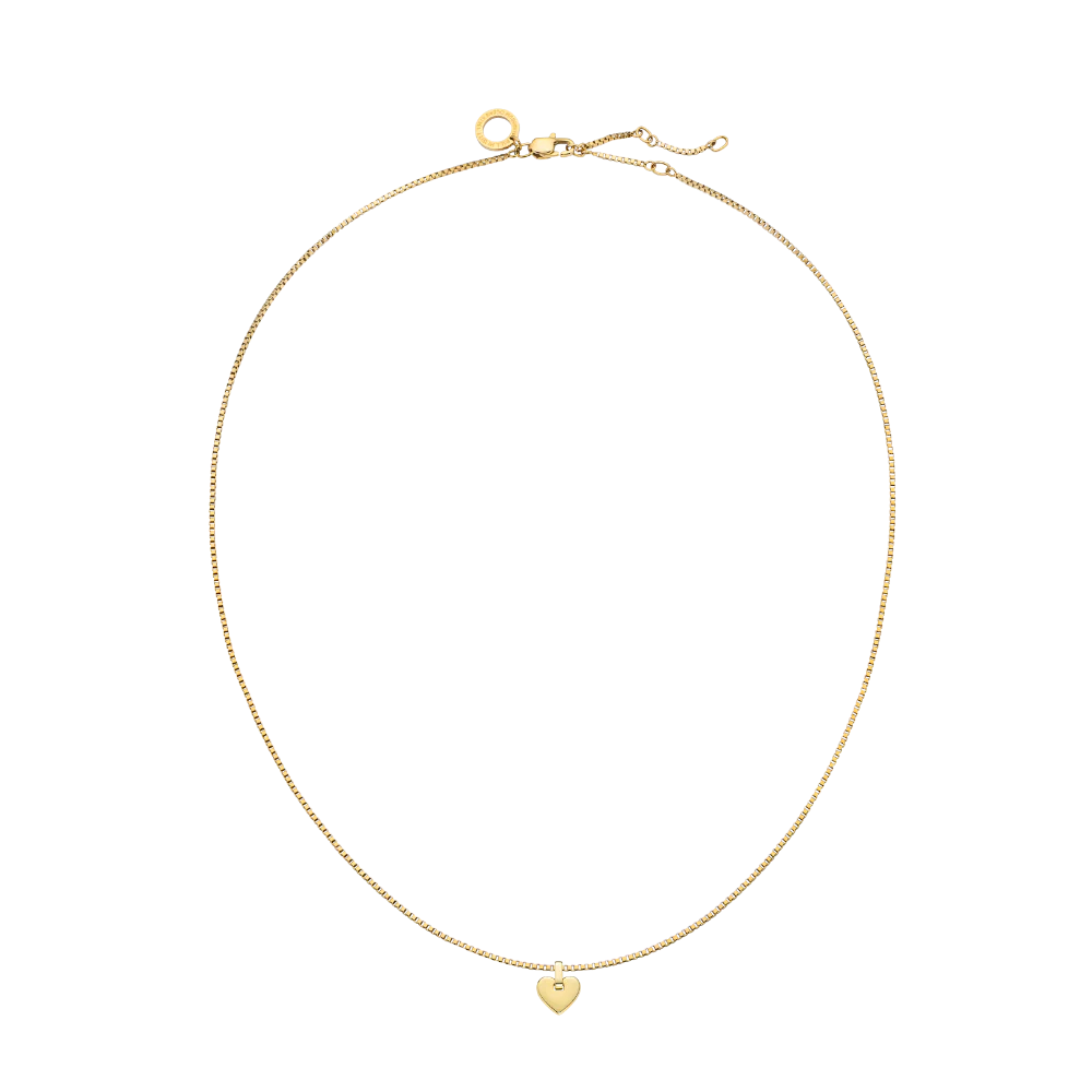 Set Engravable Heart Pendant und Halskette Gold - Image 4