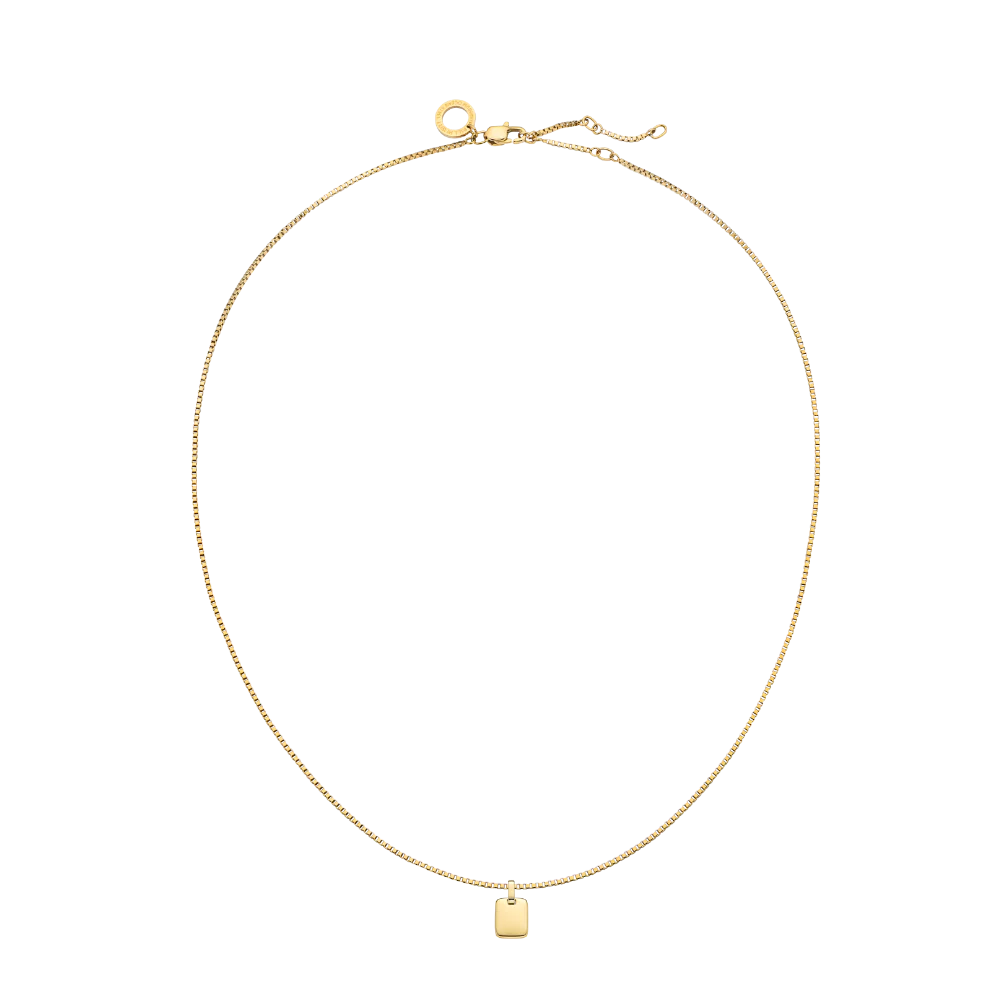 Set Engravable Plate Pendant und Halskette Gold - Image 3