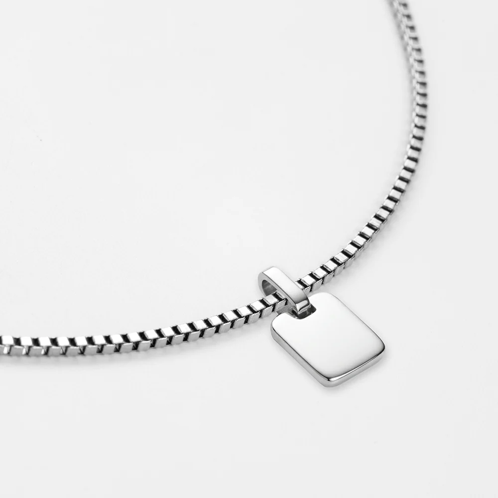 Set Engravable Plate Pendant und Halskette Silber - Image 8