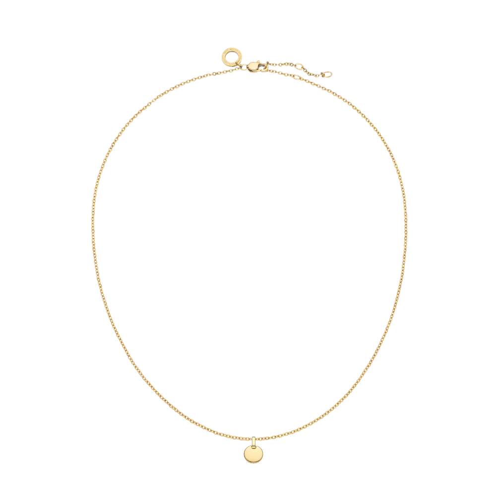 Set Engravable Round Pendant und Halskette Gold - Image 5