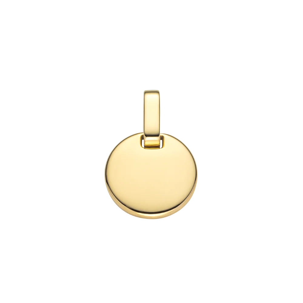 Set Engravable Round Pendant und Halskette Gold - Image 6