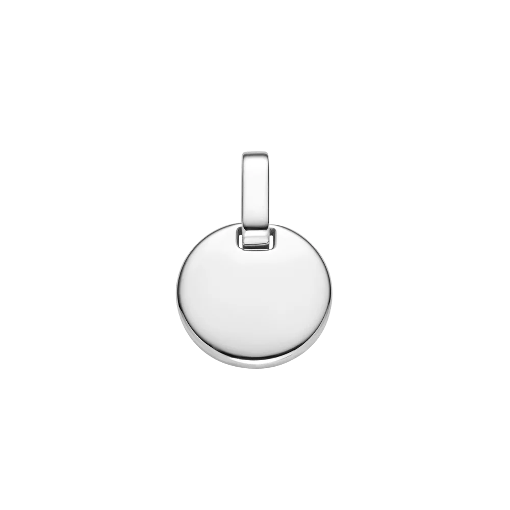 Set Engravable Round Pendant und Halskette Silber - Image 4