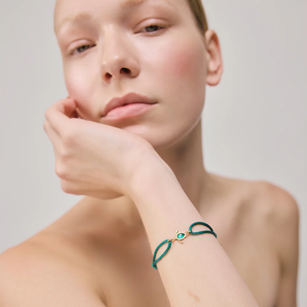 Turtle Armband Aquamarine Gold - Image 3