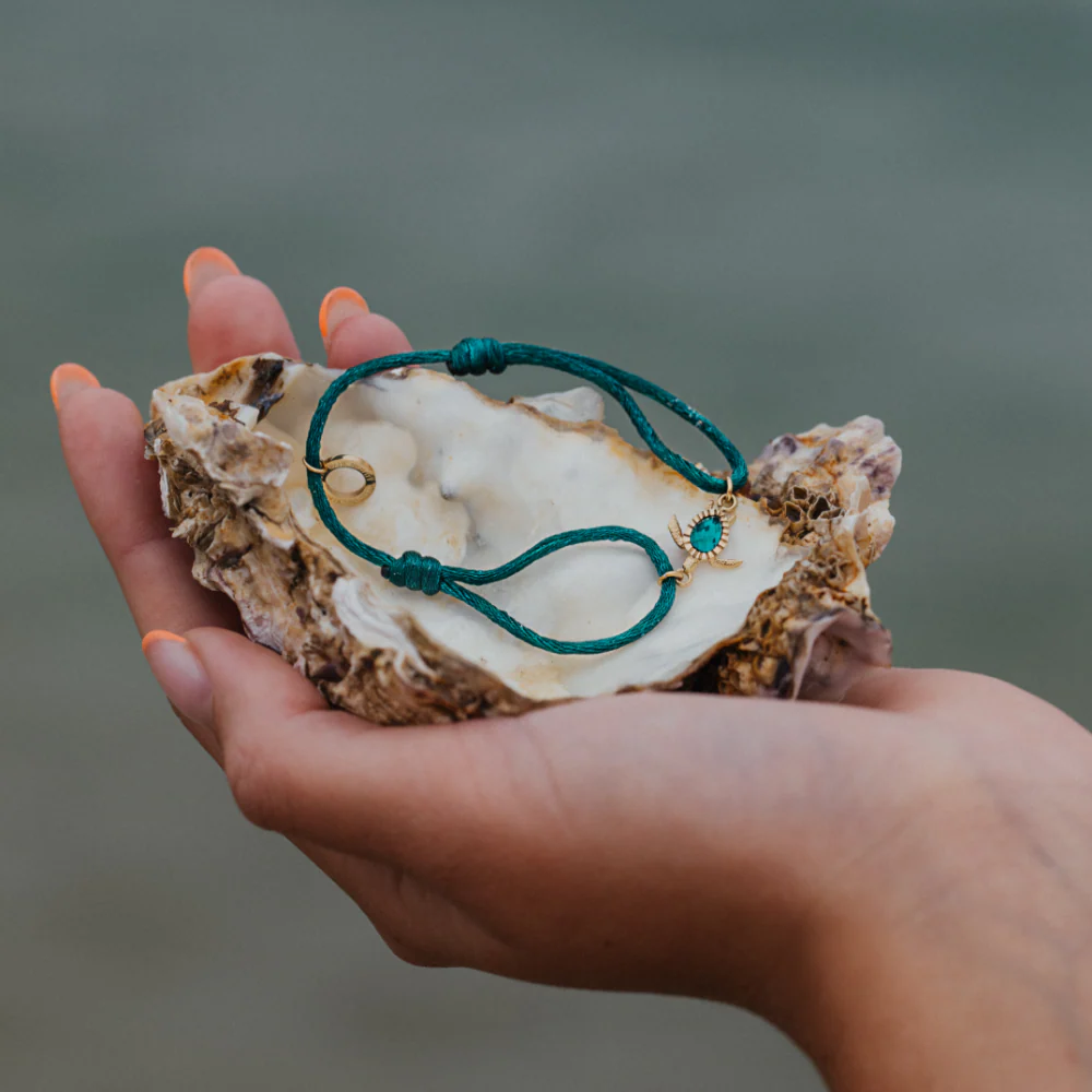 Turtle Armband Aquamarine Gold - Image 6