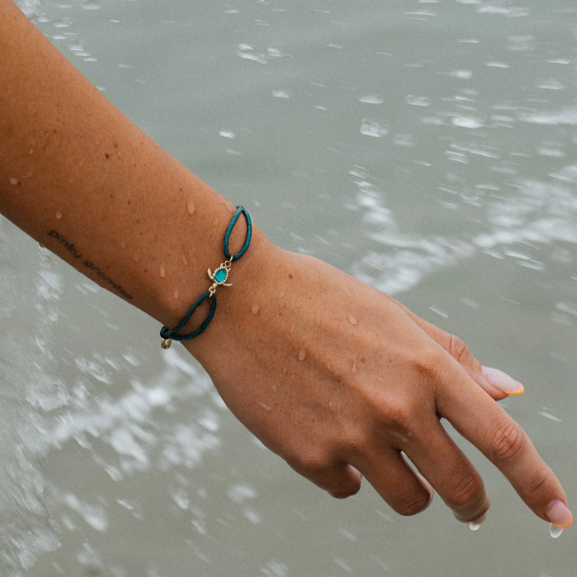 Turtle Armband Aquamarine Gold - Image 8