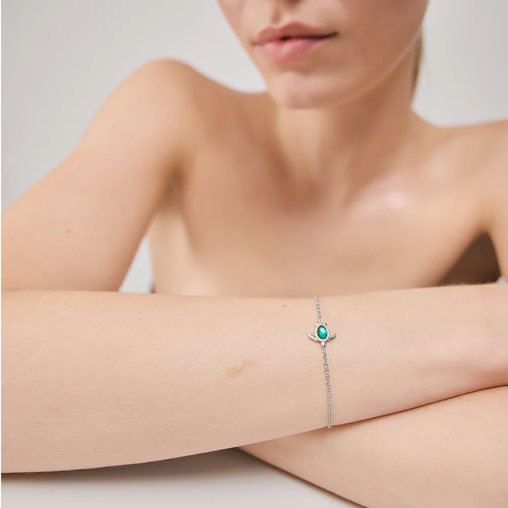 Turtle Mono Armkette Aquamarine Silber - Image 3